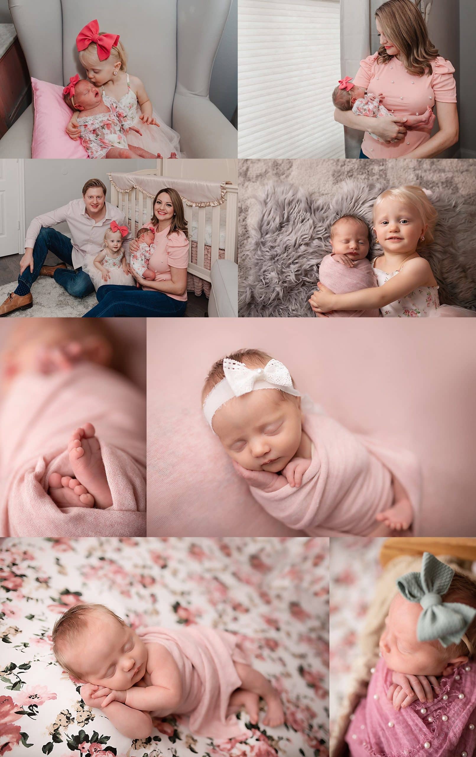 Posed newborn collage